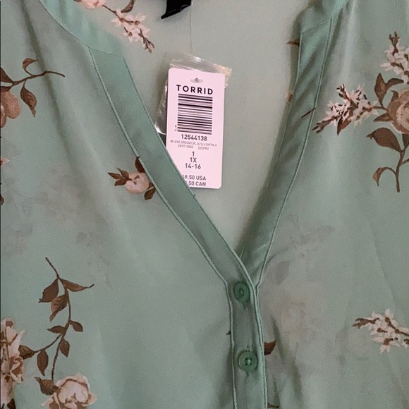 NEW torrid hi/low long babydoll floral top 1X - Picture 7 of 10